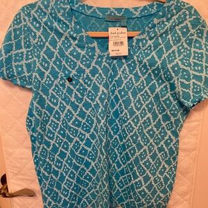 Fresh Produce shirt, Medium, turquoise with design, NWT